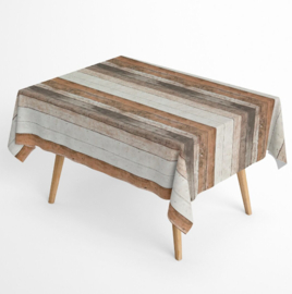 Gecoat tafellinnen digitaal geprint - Steigerhout planken