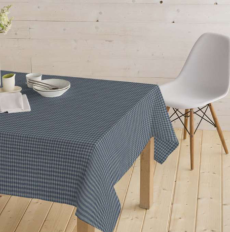 Gecoat tafellinnen/tafelkleed - Ruit donkerblauw