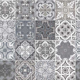 Tafelzeil - Mozaiek zwart/wit
