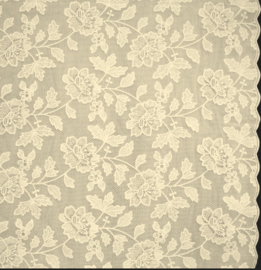 Tafelloper kant - Bloemenprint beige