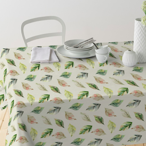 Gecoat tafellinnen/tafelkleed - Davinia leafs