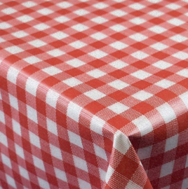 Tafelzeil  -  Boerenbont ruit rood/wit