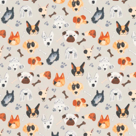 Geplastificeerd katoen - Puppy print