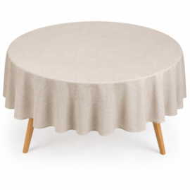 Tafelzeil rond - Linnen look zand