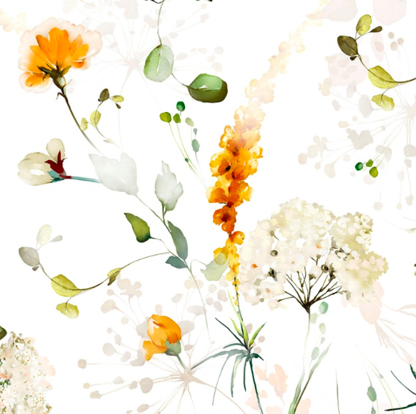 Gecoat tafellinnen/tafelkleed - Orange flower
