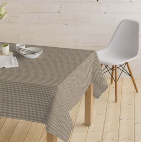 Gecoat tafellinnen/tafelkleed - Ruit bruin