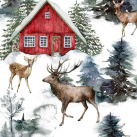 Gecoat tafellinnen/tafelkleed - Christmas reindeer