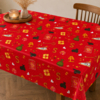 Gecoat tafellinnen/afwasbaar tafelkleed - Grote sinterklaasboek rood
