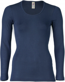 Engel Natur - Dames Longsleeve wol zijde - Navy in 34/36, 38/40, 42/44 of 46/48. Ontbrekende maten kunnen worden bij besteld.