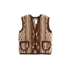 Alwero - Bodywarmer vest in echte wol - Alpen Junior - Aran - 80/86, 92/98, 104/110, 116/122, 128/134, 140/146