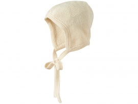 Disana - Bonnet muts in gebreide merinowol - Natural in maat 1 (42-46 cm)