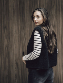 Alwero - Unisex Bodywarmer vest in wol - Tyb light - kleur zwart - XS, S, M of L (valt ruim)