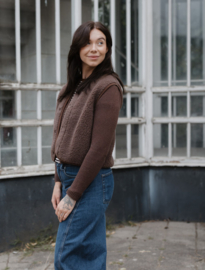 Alwero - Unisex Bodywarmer vest in wol - Tyb light - Choco Martini - XS / M