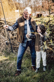 Alwero - Unisex Bodywarmer vest in wol met rits en zakken - Rudi - Zwart - in maat L, XL of 2XL