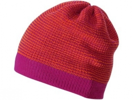 Disana - Beanie muts in gebreide merinowol - Berry melange - 42-46 cm