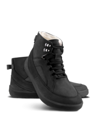 BeLenka - Barefoot Winter Boots, waterproof en gevoerd met merinowol, unisex - York - All Black - Maat 40