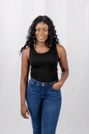 Engel Natur - Dames mouwloos hemd in bio merinowol met zijde - Zwart -  op voorraad in 34/36, 38/40, 42/44 of 46/48