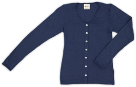 Engel Natur - Dames Cardigan in bio merinowol met zijde - Navy Donkerblauw - op voorraad in 34/36 of 38/40