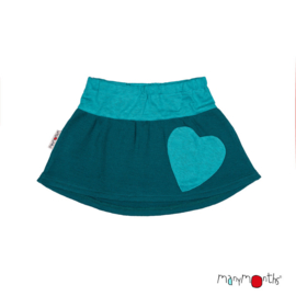 Manymonths - Heart Pocket Skirt - Rok in merinowol - Enthusiast/Lionheart (meegroei 9 tem 12 jaar) - Ocean Wave Blue