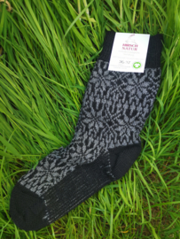 Hirsch Natur - 100% wollen sokken - Noorse ster - Zwart Antraciet - 36/37, 38/39, 40/41, 44/46