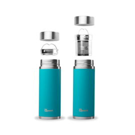 Qwetch - Thermosfles met infuusfilter voor fruit of thee kruiden - Turquoise - 300 ml