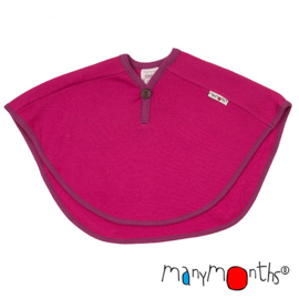 Manymonths - Multi Cape in zachte merino wol ribstof, groeit mee van babyleeftijd tot en met +/- 5 jaar - Lilac Rose with Violet Lotus