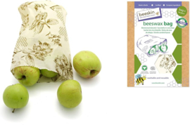 Beeskin - Bijenwasdoek biokatoen - Lunchbag Large 25x45 cm - Flower