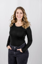 Engel Natur - Dames Longsleeve in bio merinowol met zijde - Zwart -  op voorraad in 34/36, 42/44 of 46/48