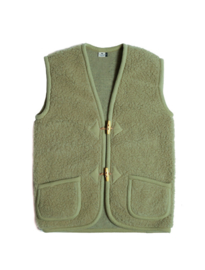 Alwero - Unisex Bodywarmer vest in wol - Alpen, adult - Pistachio - XS /S / XL