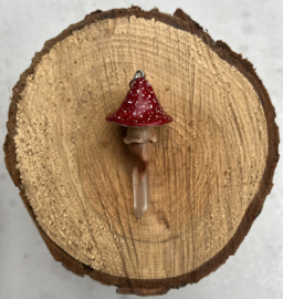 Amanita Mushroom necklace with Golden Healer crystal