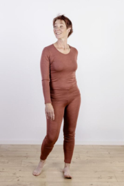 Engel Natur - Dames Leggings in bio merinowol met zijde - Copper -  op voorraad in 42/44