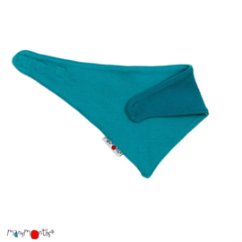 Manymonths - Bandana sjaaltje in wol - Omkeerbaar Royal Turquoise / Blue Turquoise