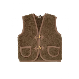 Alwero - Bodywarmer vest in wol - Alpen Junior - Bark - 80/86, 92/98,104/110,  128/134, 140/146