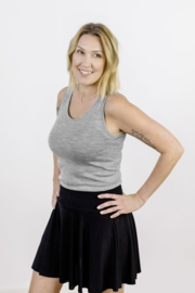 Engel Natur - Dames mouwloos hemd in bio merinowol met zijde - Lichtgrijs melange - op voorraad in 34/36, 38/40, 42/44 of 46/48