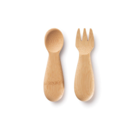 Bambu - Lepel en vork voor kleine kindjes in bamboe - 1 set