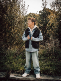 Alwero - Bodywarmer vest in echte wol - Robby - Khaki groen - in 92/98, 104/110