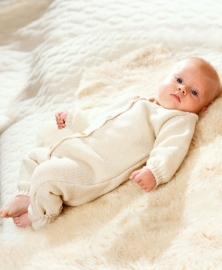 Disana - Onesie Overall in gebreide merinowol - Natural