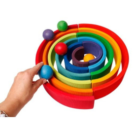 Grimm's - 6 Houten ballen regenboogkleuren - 10239