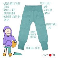 ManyMonths - Long/Short Yoga Trousers Broek met afneembare pijpen (short) Twee in één, meegroeimaat 5 tem 7,5 jaar - Nectarine  = Laatste