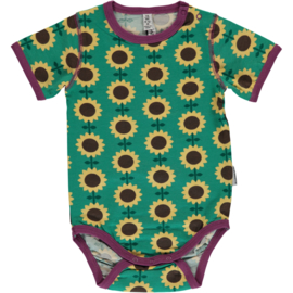 AL GESCHONKEN - Maxomorra - Body short sleeve in biokatoen - Sunflower - maat 74/80