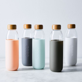 Soma - Fles in glas met silicone sleeve - Wit