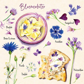 Postkaart - Set van 6 kaarten met Bloemen Recepten en 18 stickers - Tanja Hilgers