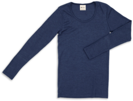 Engel Natur - Dames Longsleeve in bio merinowol met zijde - Navy - op voorraad in 34/36, 38/40, 42/44 of 46/48