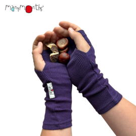 Manymonths MaM - Vingerloze handschoenen / Polswarmers in merinowol - Acai Berry