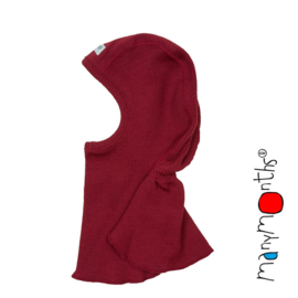 Manymonths - Elephant Hood Bivakmuts in merino wol - Raspberry Red - meegroei maat  Newcomer (0 tem 3 à 4 maanden)