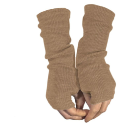 Manymonths MaM - Vingerloze handschoenen / Polswarmers  in merinowol - Nutty Granola