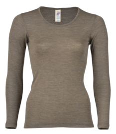 Engel Natur - Dames Longsleeve wol zijde - Walnoot bruin in 34/36, 38/40, 42/44 of 46/48. Ontbrekende maten kunnen worden bij besteld