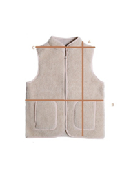 Alwero - Unisex Bodywarmer vest in wol met rits en zakken - Rudi - Zwart - in maat L, XL of 2XL