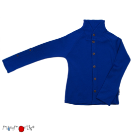 Manymonths - Unique Cardigan in merinowol, met aanpasbare mouwen - Jewel Blue - meegroei maat Conqueror (3 tem 5 jaar)