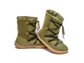 BeLenka - Barefoot Winter SnowBoots - model Snowfox, thermozool - Groen in maat 41